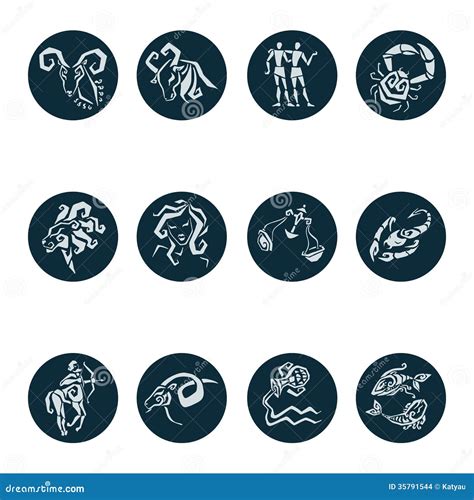 horoscope zodiac star signs set stock illustration image