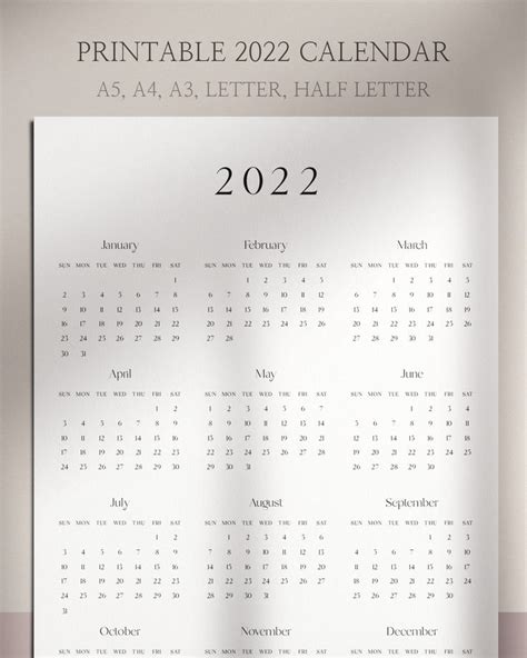 year calendar yearly printable  year calendar   glance ten