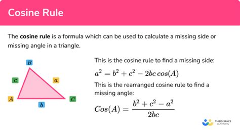 cosine rule gcse maths steps examples worksheet