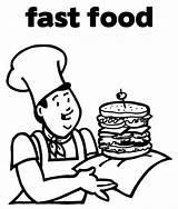 Coloring Pages Food Fast Clipart Library Cook Kids Popular sketch template