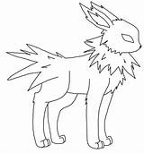 Jolteon Coloring Standing Ready sketch template