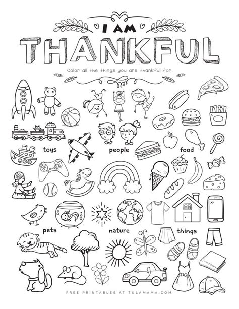 printable   thankful  worksheet tulamama