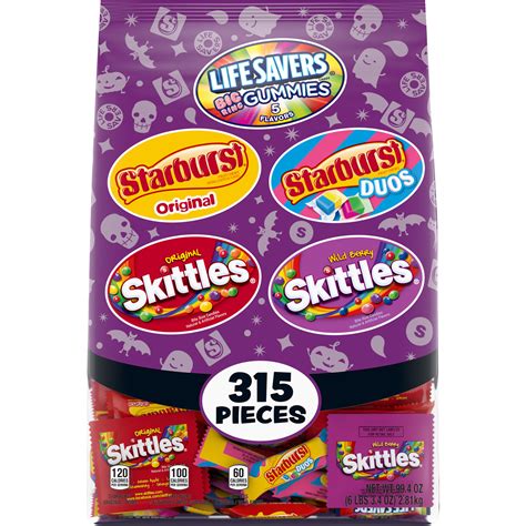skittles starburst and life savers fun size halloween candy assortment