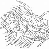 Angler Coloring Fish Getcolorings Tribal Tattoo sketch template