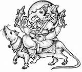 Ganesha Ganesh Lord Coloring Drawing Sketch Pages Outline Kids Colouring Cliparts Clipart God Drawings Bhagwan Chaturthi Mouse Animal Gods Children sketch template