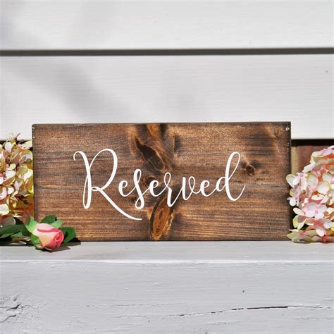reserved table sign rustic wedding signs reserved sign wedding etsy
