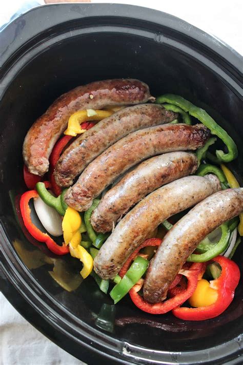 slow cooker italian sausage  peppers