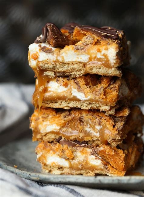 bake butterfinger caramel bars easy dessert bars recipe