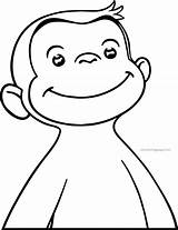 Monkey Coloring George Face Smile Pages Color sketch template