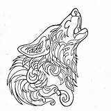 Wolf Howling Adult sketch template