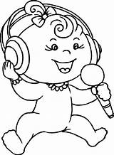 Coloring Pages Girl Boy Girls Singing Little Baby Boys Popular sketch template