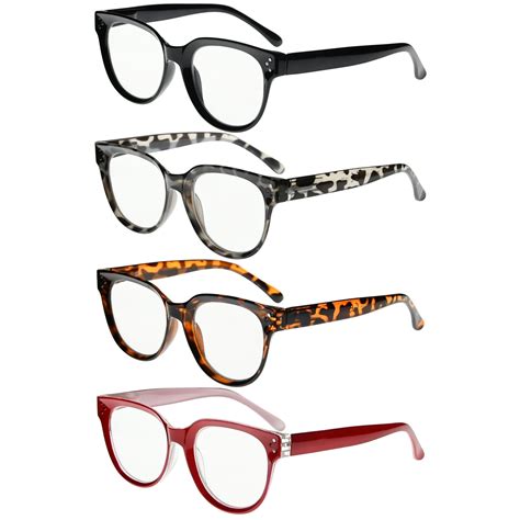 4 pack oversize reading glasses for women stylish readers r9110