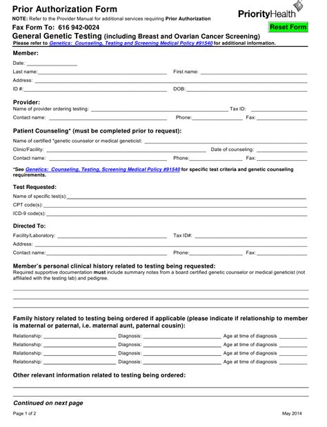 Prior Authorization Form Priorityhealth Download Fillable Pdf