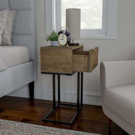 sofa side table  shaped  table  storage drawer modern