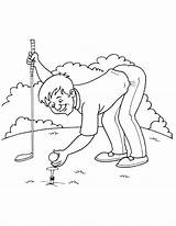 Golfer Position Taking Coloring sketch template