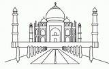 Mahal Taj Coloring India Pages Colouring Wonder Sketch Gate 7th Color Netart Paintingvalley sketch template