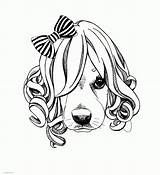 Coloring Pages Animal Adults Dog Face Printable Adult Animals Print Colouring Look Other sketch template