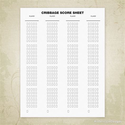 cribbage score sheet printable form