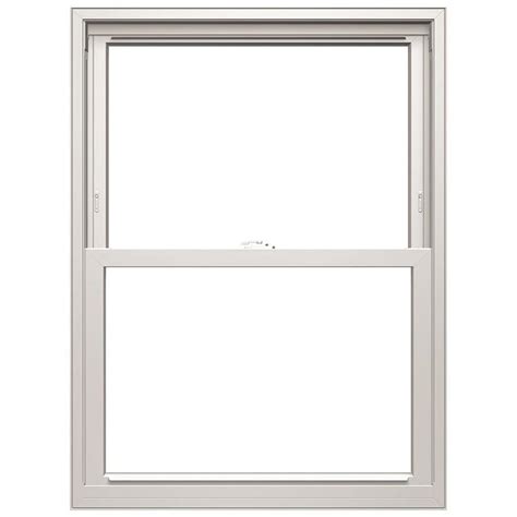 pella  series vinyl replacement white exterior double hung window rough opening