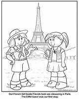 Coloring Girl French France Guide Thinking Pages Scout Guides Craft Makingfriends Troop Activities Gs Visit Scouts sketch template