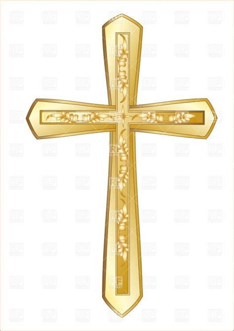 golden christian cross isolated   white background