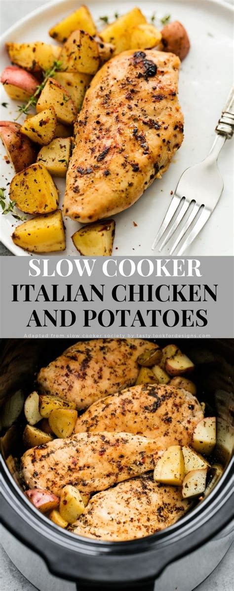 Slow Cooker Italian Chicken And Potatoes Hasana Recipes