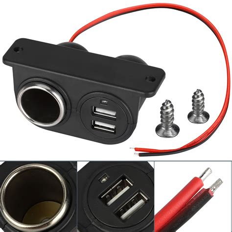 car socket lighter auxiliary dual usb power outlet dc  socket plug adapter ebay