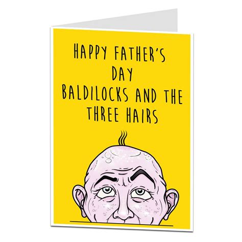 Funny Bald Joke Father S Day Card Funny Fathers Day Card Funny