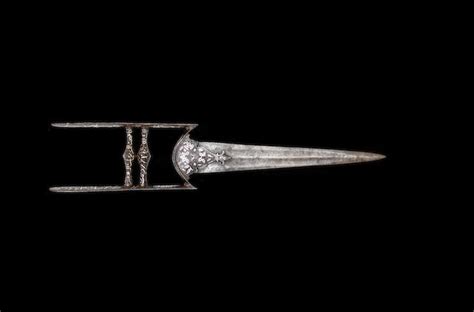 bonhams a safavid silver inlaid steel dagger khatar persia 18th