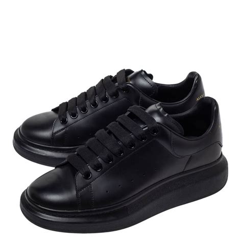 alexander mcqueen black leather larry  top sneakers size  alexander mcqueen tlc