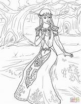 Princess Twilight Coloring Pages Zelda Getcolorings Legend sketch template