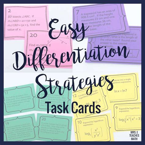 easy strategies  differentiation   teaches math