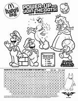 Mario Super Activities Coloring Mcdonalds Meal Happy Sheet Time Kids sketch template