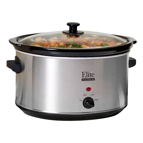 elite platinum  quart slow cooker brushed stainless steel slow cooker reviews cooking