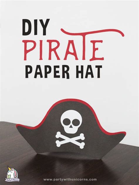 printable pirate hat template  kids party  unicorns
