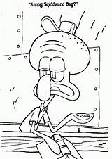 Coloring Squidward Pages Popular sketch template