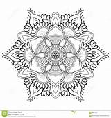 Mandala Motifs Indische Ottoman Orientalisches Arabisch Blumen Schwarze Vektorillustration sketch template