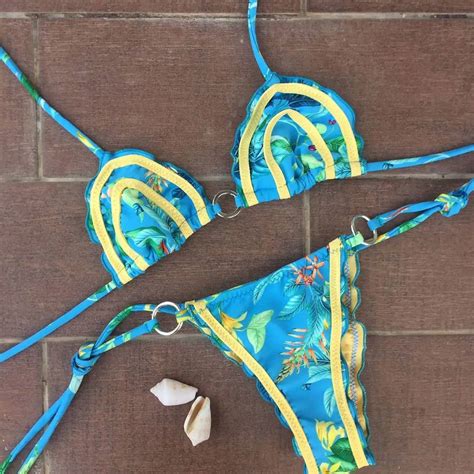 New Print 2017 Sexy Bandage Bikinis Push Up Swimwear Women Brazilian