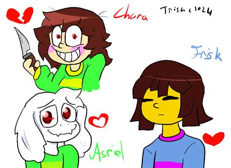 Undertale Frisk Asriel And Chara By Trisha1024 On