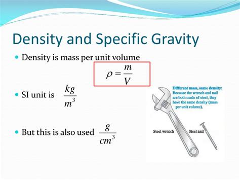 specific gravity  water trickslomi