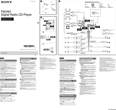 sony cdx gthd installation connections manual