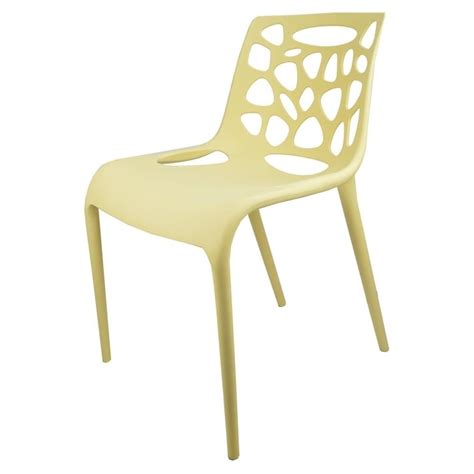 beige plastic funky designer dining chair  fusion living