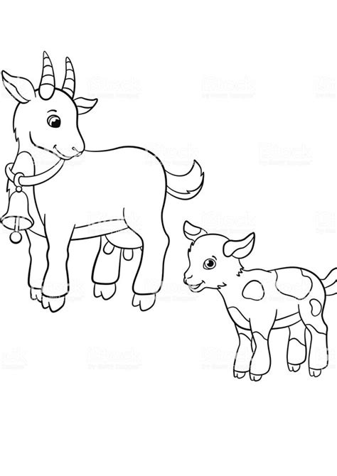 coloring pages baby goat  mother coloring page