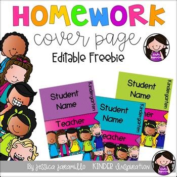 editable homework folder covers  kinder inspiration tpt