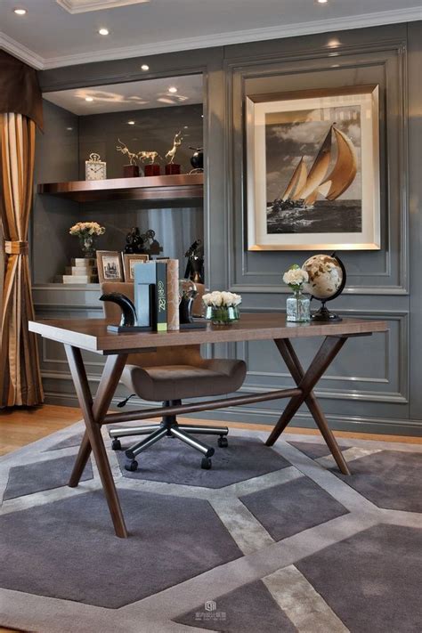 sophisticated dark grey home office decor luxury office