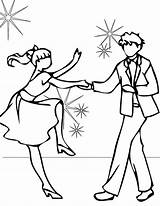 Dance Coloring Pages Party Prom Jazz Barbie Template Getcolorings Getdrawings sketch template