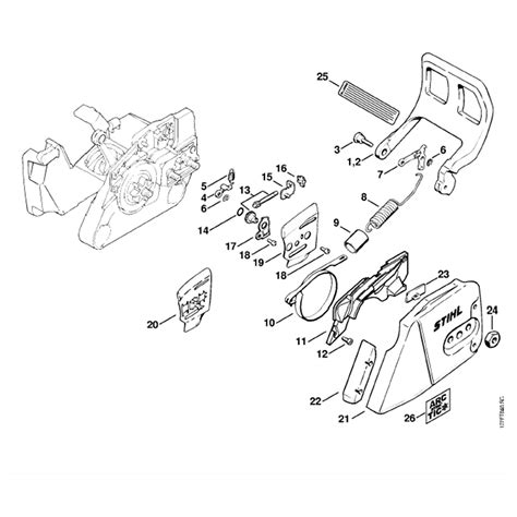 stihl ms  chainsaw ms  parts diagram chain brake