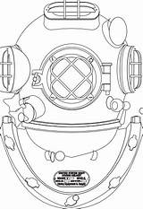 Helmet Diver Scuba Casco Palombaro sketch template