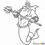 Triton King Drawdoo Mermaids Ariel Altered sketch template