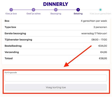 dinnerly kortingscode tot  korting probeer va